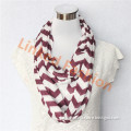 fashion women wine/white jersey zig zag chevron infinity scarf for autumn fall winter design cachecol,bufanda infinito,bufanda